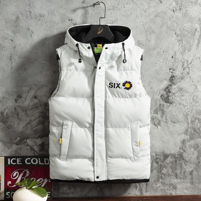 ZZOOI Slim Winter Vest Hooded Down Jacket Youth Korean Design Big Boy Jacket Sleeveless Thicken 2022 New Design Large Size Fat Wear