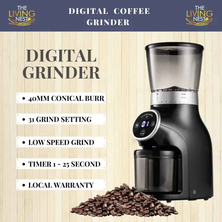 Digital Coffee Grinder Machine 31 Grind Size Setting Coffee Burr