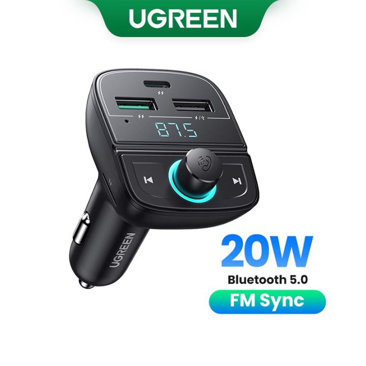 ugreen-pd-อะแดปเตอร์ชาร์จ-4-0-3-0-fm-บลูทูธ-5-0-แฮนด์ฟรี-fm-สําหรับ-iphone-14-13-12-qc3-0