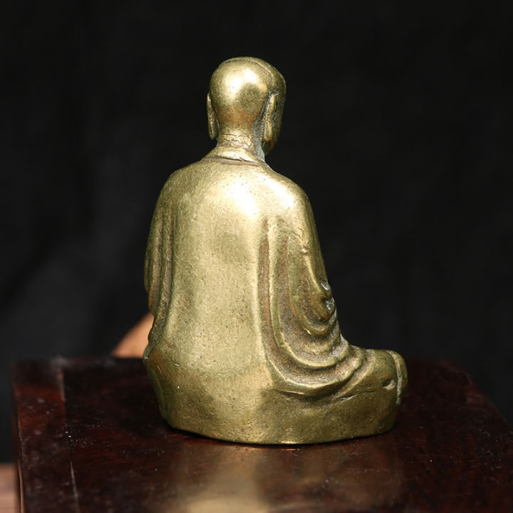 ksitigarbha-เครื่องประดับทองเหลืองรูปปั้นเล็กแข็งสำหรับตกแต่งบ้านสำนักงานบ้านโต๊ะของสะสม