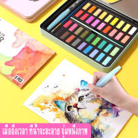 36 สีทึบสีน้ำชุดพู่กันศิลปินชุดกล่องสีพร้อมปากกากระดาษและกระเป๋าศิลปินอุปกรณ์ศิลปะฟรีของขวัญ 8 pcs ชุดระบายสีน้ำ