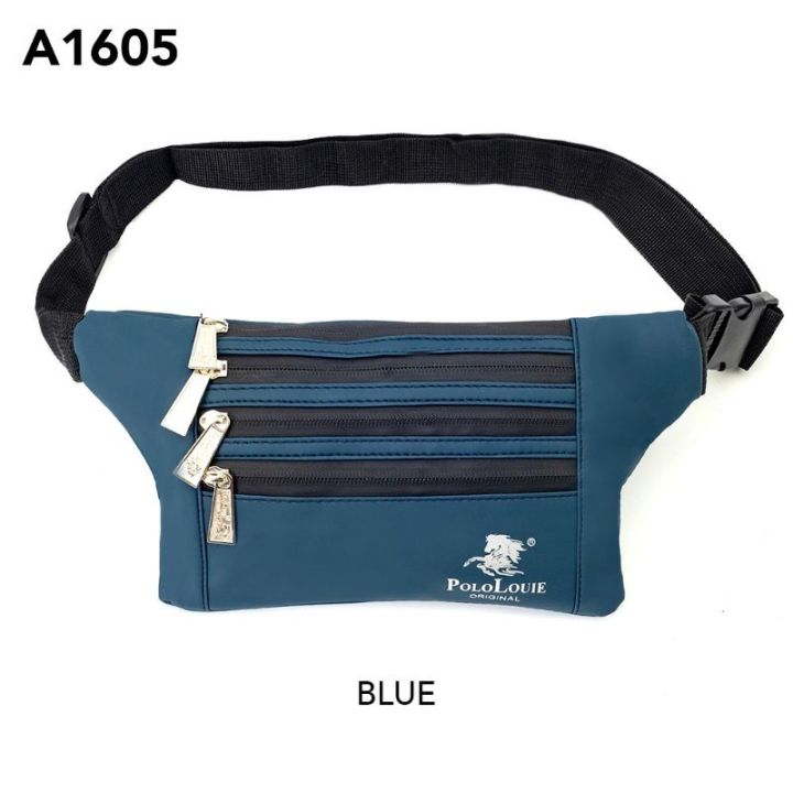 shop-malaysia-original-polo-louie-mens-zipper-waist-bag-waterproof-slim-travel-crossbody-chest-pouch-bag