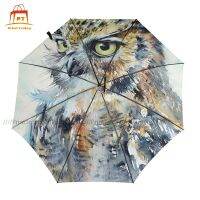 Owl Umbrella Auto Windproof Umbrella Unique Art Backpack Portable Umbrella