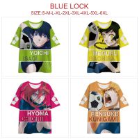 NEW Japanese Anime Blue Lock Prison Perimeter Print T-shirt Fashion Couple Round Neck Short Sleeve