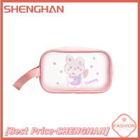 SHENGHAN Tas Kosmetik ใสที่จัดระเบียบการเดินทางโปร่งใสขนาดเล็กแฟชั่นกระเป๋าใส่เครื่องอาบน้ำขนาดกลางขนาดใหญ่กระเป๋าแต่งหน้า