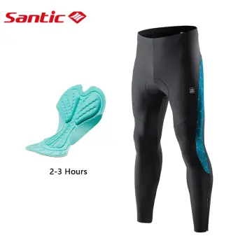Santic Winter Cycling Pants Man Thermal Fleece Trouser Bicycle Cycling  Tights Reflective Long Leggings Gel Padded MTB Bike Pants