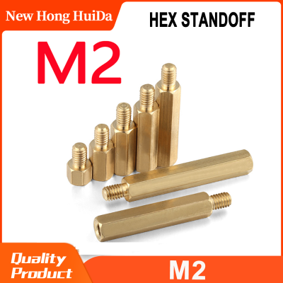 M2 Hex ทองเหลืองชายหญิง Standoff เสาคณะกรรมการสตั๊ด PCB Spacer เมาหกเหลี่ยมเมนบอร์ดกลวงสายฟ้าสกรู M2xL 34