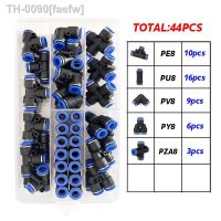 ☋✜ faefw Conectores Pneumáticos para Tubo de Mangueira Compressor Ar Peças PU PZA PY PV 8mm Diâmetro Exterior 44 PCs/Box