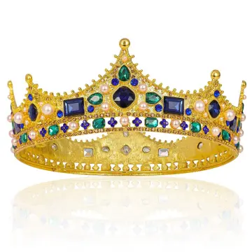 Baroque Royal Crown Men's Metal Prince Hair Crown Full Circle
