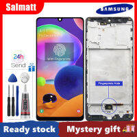 Salmatt จอ OLED สำหรับ Samsung Galaxy A31 SM-A315F, SM-A315F/DS, SM-A315G/DS, SM-A315G,หน้าจอสัมผัสแบบดิจิตอลจอ Lcd SM-A315N สำหรับเปลี่ยน A31 Samsung กรอบกลางสำหรับ A31 Samsung/A315F