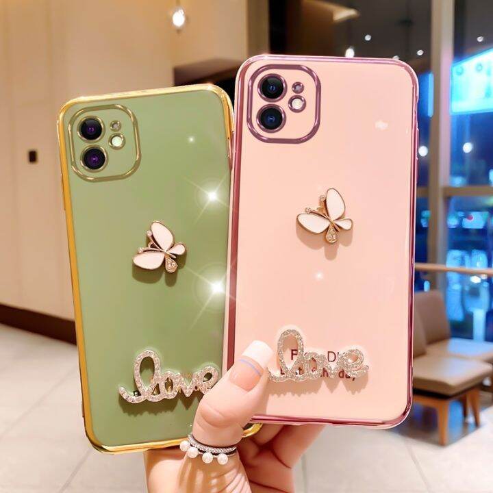 เคสโทรศัพท์สําหรับ-iphone-14-13-12-มือถือแบบนิ่ม-กันกระแทก-ลายผีเสื้อ-แวววาว-หรูหรา