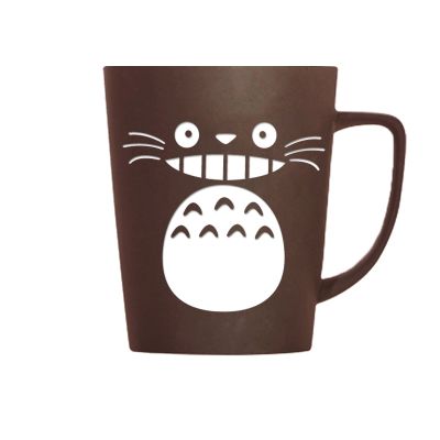 【High-end cups】การ์ตูน Totoro นมแก้วกาแฟที่มีฝาปิดและช้อนถ้วยน้ำชาแก้วครัวดื่มถ้วยของขวัญ