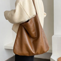 Luxury Handbag Totes Vintage Pu Leather Shoulder Bags For Women Large Capacity Soft Leather Female Shopping Bag Pack mochila