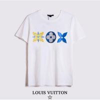 LLL **** VVV- ใหม่ unisex แฟชั่นหลวมปักใหญ่สายตายาวผ้าฝ้ายแขนสั้นเสื้อยืด 9134