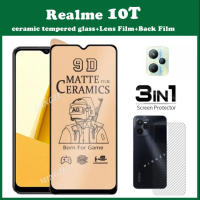 3in Realme กระจกเทมเปอร์เซรามิก1 OPPO Realme 10ตัน6i 5i 6 5 Pro 8 9 10 5G 4G 8Pro 10Pro 9i 11 11Pro 10T C11 C3 C15 C17 C20 C20A C21 C25 C25S C25Y C30 c35 C31 C33 C53 C55ฟิล์มบางด้าน + ฟิล์มเลนส์ + ฟิล์มด้านหลัง