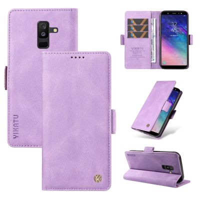 เคสโทรศัพท์ใหม่สำหรับ Samsung Galaxy A7 A8 A6 A9 J4 J6 2018 / A6 J4 J6บวก2018/J5 J7ไพรม์กระเป๋าสตางค์หนังแม่เหล็กช่องเสียบบัตรปลอกเคสแบบพับปิดได้