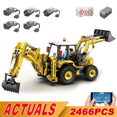 ┅ jiozpdn055186 Double-Head Bulldozer Excavator Blocks para crianças caminhão técnico brinquedos de veículos engenharia tijolos escavadores motorizados presentes novo 22018