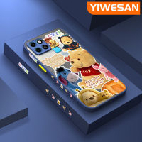 YIWESAN เคสสำหรับ Infinix Smart 6 HD Smart 6 Plus,ช้อนส้อมมีดหมีพูห์การ์ตูนน่ารักวินนี่แฟชั่นเคสเคสนิ่มใส่โทรศัพท์แข็งกันกระแทกเคสป้องกันเลนส์กล้องคลุมทั้งหมด