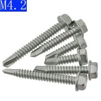 M4.2  4.2mm  410 Stainless Steel Self-Drilling Tapping Screws Hex Head DIN7504 Drilling Screws Nails Screws  Fasteners