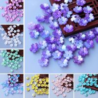 10-50pcs 11mm Resin Flower Petal Beads Caps Cherry Blossoms Charms Pendants Loose Spacer Bead for Jewelry Making Components DIY Beads