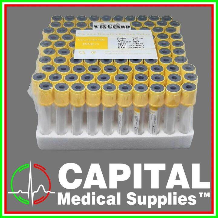 Vacuum Blood Collection Tubes Gel and Clot Tube Yellow Top 3ml (Plastic tube) 100pcs (WINGUARD