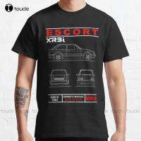 Blueprint Of The Xr3I Escort Xr3I, Xr3I, Escort Mark 3, Hot Hatch, Car Classic T-Shirt Vintage Tees For Xs-5Xl Streetwear