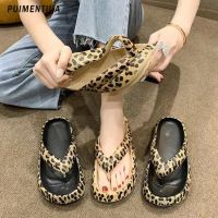 2023 Fashion Leopard Soft Sole Slippers For Women Men Thick Platform Cloud Slides Sandals Woman Summer Non-Slip Beach Flip Flops