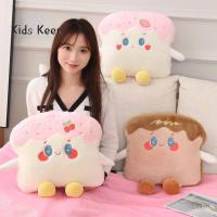 HOTOMI หมอน Boneka Mainan ตุ๊กตานอนหลับ,หมอนนุ่มหมอนสำหรับการนอนหลับของขวัญสำหรับเด็กการตกแต่งบ้านหมอนขนมปังปิ้งขนมปังปิ้งไอศกรีมของเล่นตุ๊กตาโซฟาเบาะผ้า