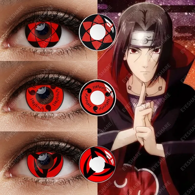Naruto Sharingan Cosplay Anime Color Contact Lenses For Eye Cosmetic Anime  Accessories Beauty Role P | Shopee Philippines