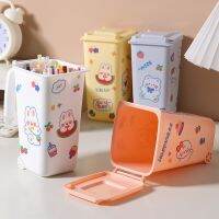 MOHAMM 1 Piece Cute Mini Funny Desktop Trash Pen Holders with Lids