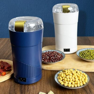 Mini Electric Coffee Grinder Spice Nuts Grains Coffee Bean Grinder Machine with 2 Blades Portable Rechargeable Herb Grinder