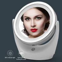 USB Led Mirror Bathroom Makeup Mirror With Led Light 360 Degree Swivel Home Double-Sided Magnifying Touch Screen Vanity Mirror