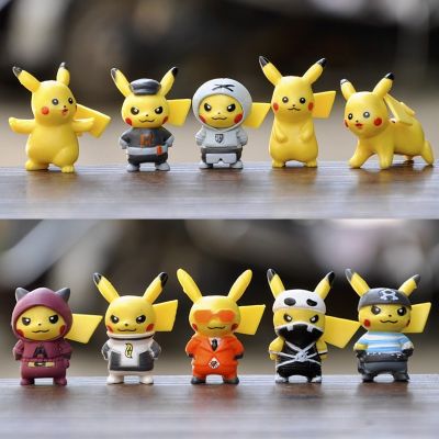 10ชิ้น/เซ็ตภาพยนตร์การ์ตูน Pokemon ตุ๊กตาขยับแขนขาได้ของเล่นขนาดเล็กตุ๊กตา4ซม.Pikachu ตุ๊กตาขยับแขนขาได้ชุดเด็กตุ๊กตากระต่าย