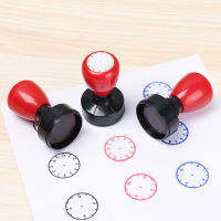 LG01I9 1pc Gifts Teaching Seal Teaching Aids Kids Toy Clock Dial Student Teaching Tools Learning Recognition Clock Stamp