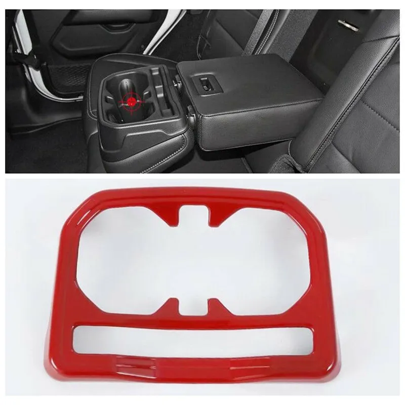 Red Style Rear Seat Drink Cup Holder Trim Cover Bezel Surround Frame  Styling for Jeep Wrangler 2018 2019 