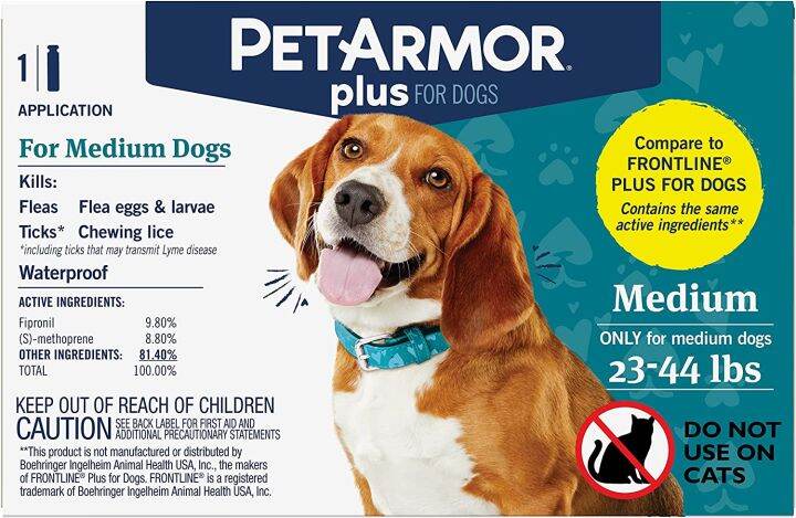 PetArmor | Plus for Medium Dogs with 23 to 44 lbs Against Fleas and ...