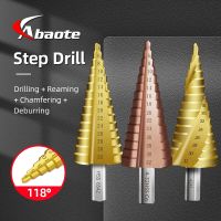 ABAOTE Step Drill Bit 4-12 4-20 4-32 4PCS 5PCS Titanium Coated Wood Metal Hole Cutter Cone Drill Bits High Speed Steel Tools Set Drills Drivers