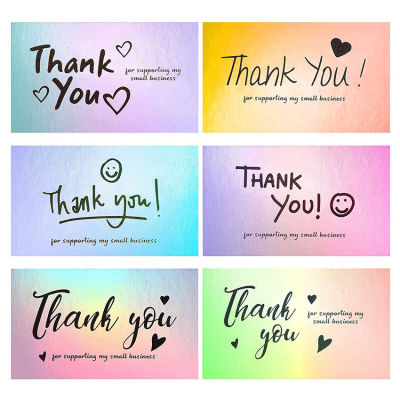 Small Business Order Shopping Purchase Thanks Greeting Card Gift decoration 50pcs Silver Thank You Cards for Supporting My