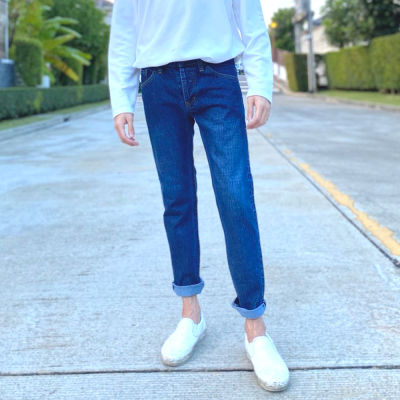 Golden Zebra Jeans กางเกงยีนส์ชายขากระบอกเล็กสไตล์เกาหลีฟอกจัสติน(เอว28-36)