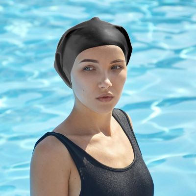 【CW】 Caps Extra Large Silicone Swim Cap Elasticity Hat With Ear Cover Hair Braids