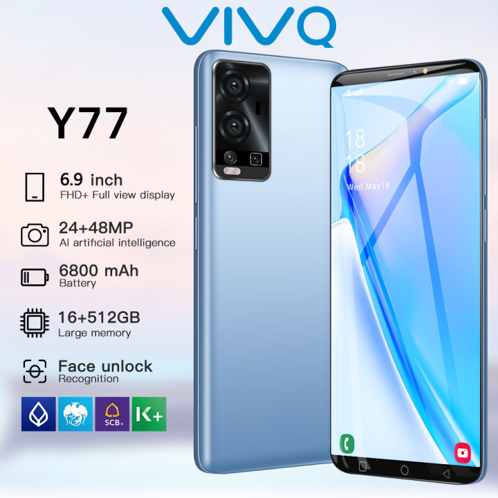 โทรศัพท์มือถือ Viv0 Y77 Smartphone5G สมาร์ทโฟนใหม่เอี่ยม จอ 6.9 นิ้ว Amoled  กล้อง Hd ราคาสุดคุ้ม คุณภาพดี โทรศัพท์มือถือราคาถูกๆ รองรับแอปธนาคารได้  ปลดล็อคการจดจำใบหน้า ระบบนำทาง Gps ชาร์จไว | Lazada.Co.Th