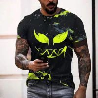 TEX2021 New Oversized T Shirt For Men Casual Short Sleeve Hip Hop Smiling Face Print Plus Size Tee Shirt Pullover Mens T-shirt Top