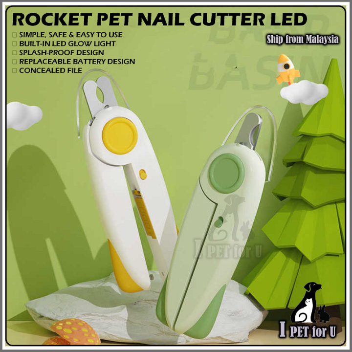 LED Pet Nail Clipper Dog Cat Toes Claw Magnifier Trimmer Grinder Cutter
