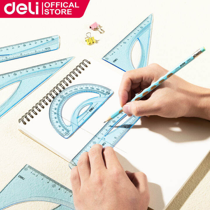 Deli 4Pcs 30Cm Ruler Set for Drafting Drawing Ruler Set for Kids School
