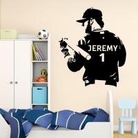 Custom Name and Number Baseball Wall sticker Ready to Hit the Ball Personalized Home Decor For Kids Boy Room Art Murals E130