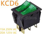 【LF】 1 pces kcd8 6 pinos 2 posição 15a 250v 20a 125vac on-off com interruptor de luz verde grandes interruptores de balancim interruptor de duas vias 25x31mm