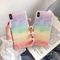 11 promax iPhone case เคสนิ่ม เนื้อซิลิโคน for iPhone X XS MAX XR  7+ 8PLUS full cover case เงาไล่สีรุ้ง