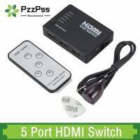 【CW】 Switch compatibile a 5 porte Hub Splitter selettore 1080p con telecomando IR per HDTV DVD BOX Switcher In 1 Out