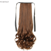 PCWFKEF [ZHI] วิกผม Extension เชือกรัดผมหางม้า-Type Grafting เหมือนจริง Curly Straight Wavy ผม