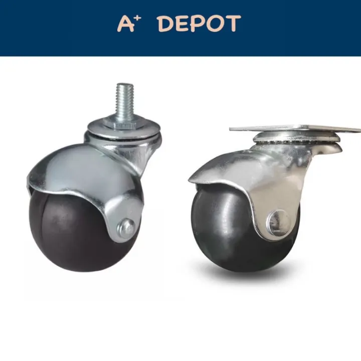 l/uA+ Depot 4pcs screw/flat Chair ball Caster Wheel Swivel Rubber